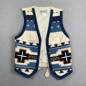 Vintage Panhandle Slim Vest Women’s Small Aztec Western Accent Buttons Rodeo 90s